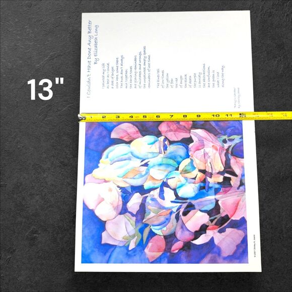 Shirley Jeane “Betsy’s Garden” 2001 Floral Watercolor Print Poem Elizabeth Long - Picture 7 of 7